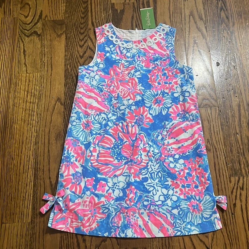Lilly Pulitzer Little lilly classic shift bay blue pop pop glow size 10